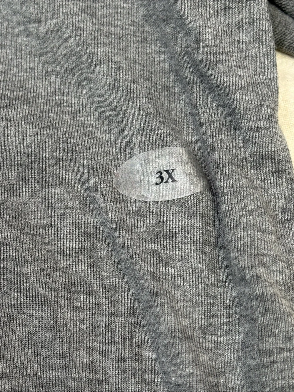 NWOT CJ Banks Plus Size 3X Gray Pullover Shirt 3/4 Sleeves Cotton Blend Stretch